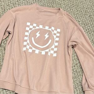 SHEIN Blush Smiley Face Sweater